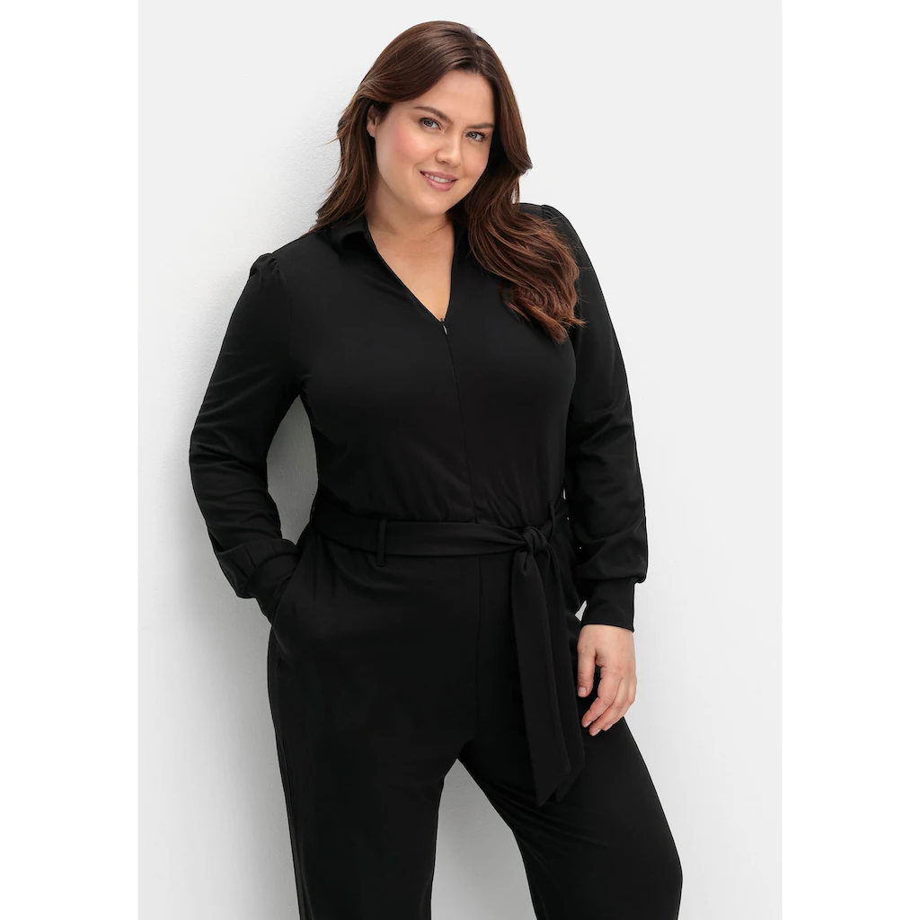 Sheego By Joe Browns Jumpsuit »Große Größen« Mit Bindegürtel Und Reißverschluss Vorn