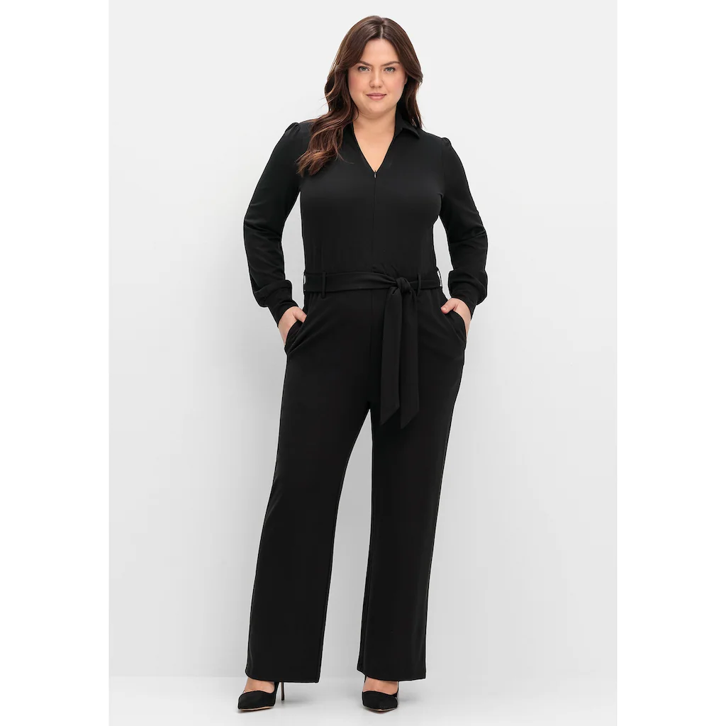 sheego by Joe Browns Jumpsuit »Große Größen« mit Bindegürtel und Reißverschluss vorn