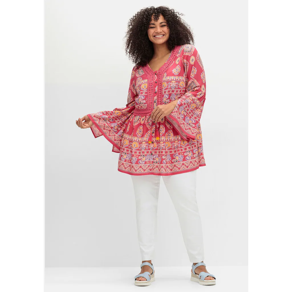 Sheego By Joe Browns Longbluse »Große Größen« Im Ethno-Stil Mit Crochet-Spitze