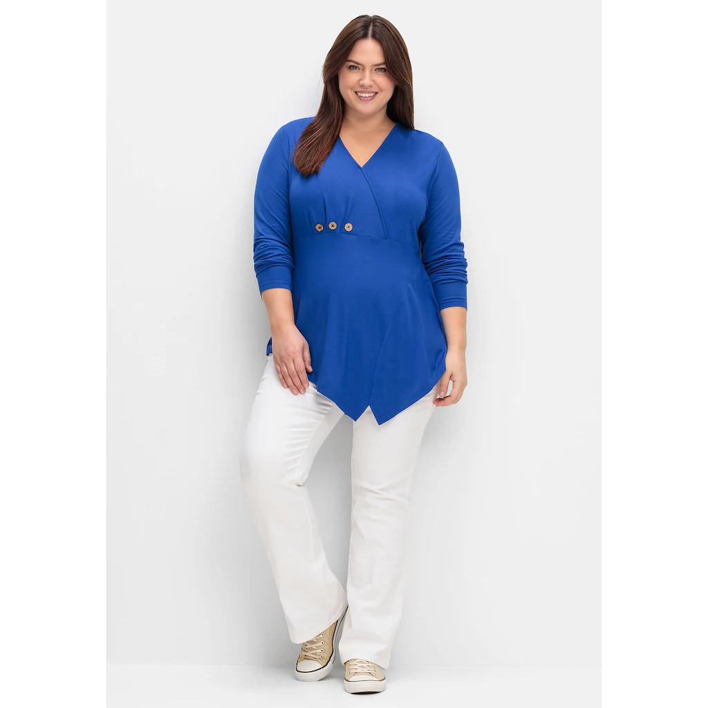 Sheego By Joe Browns Longshirt »Große Größen« In Wickeloptik Mit Zierknöpfen