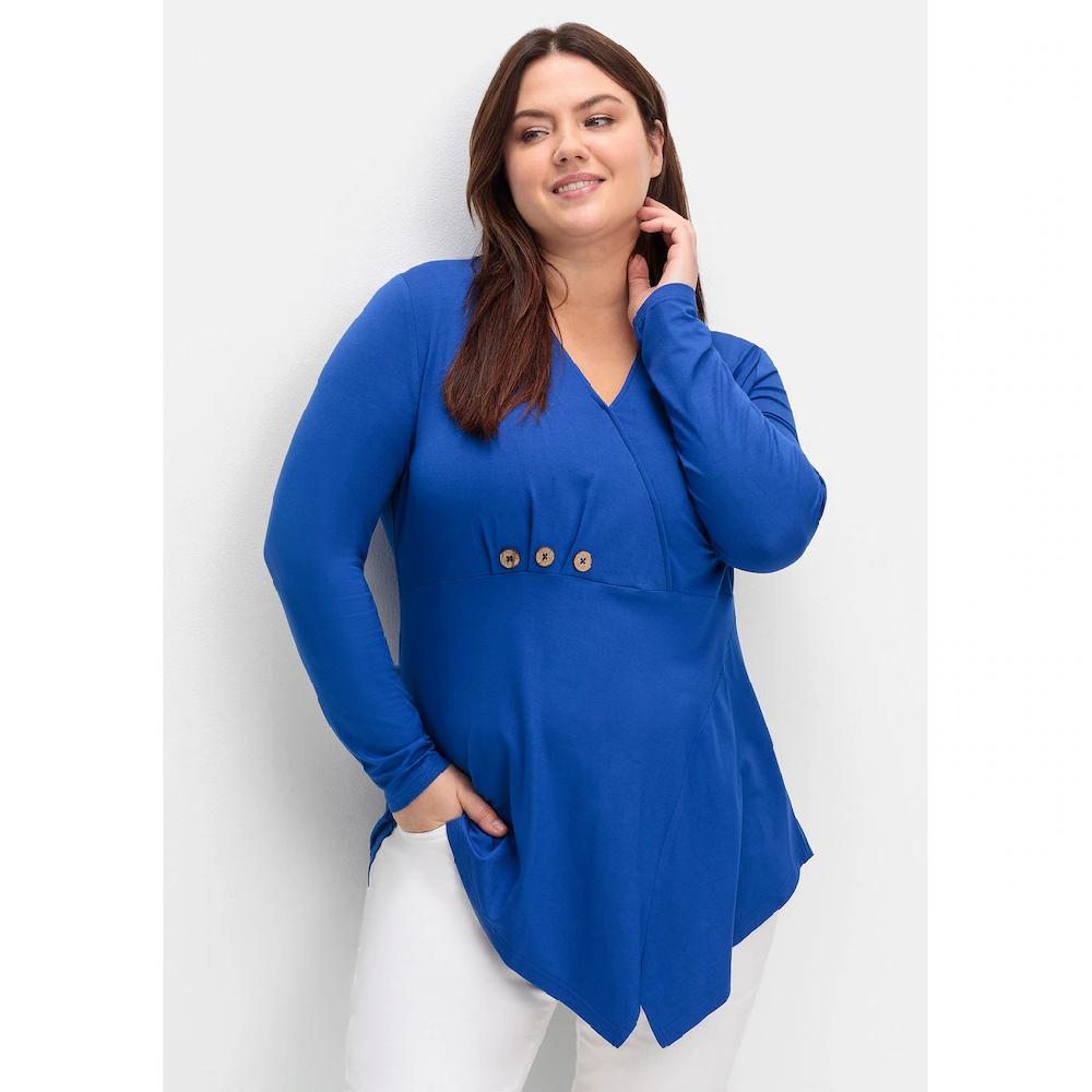 sheego by Joe Browns Longshirt »Große Größen« in Wickeloptik mit Zierknöpfen