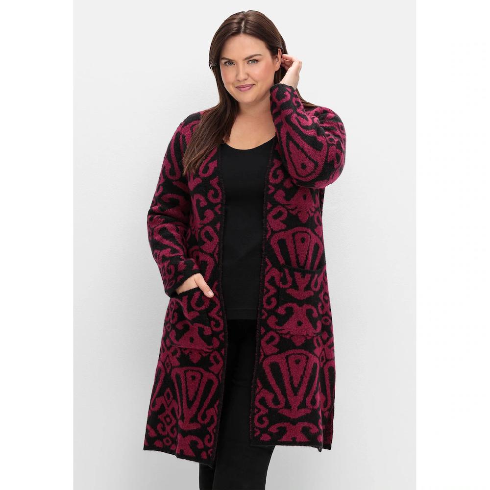 sheego by Joe Browns Longstrickjacke »Große Größen« in offener Form mit Jacquardmuster