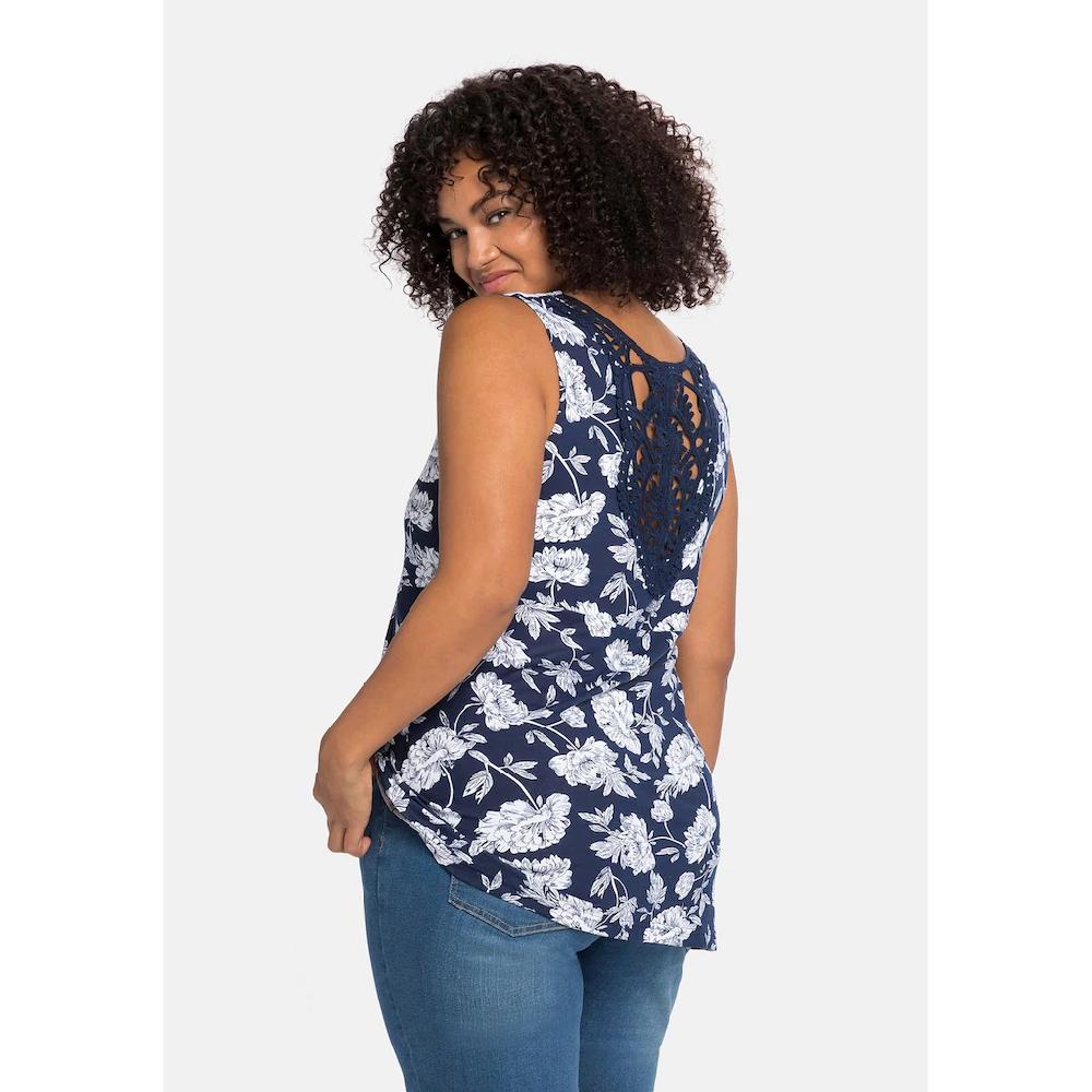 Sheego By Joe Browns Longtop »Große Größen« Mit Blumendruck Und Spitze Im Rücken