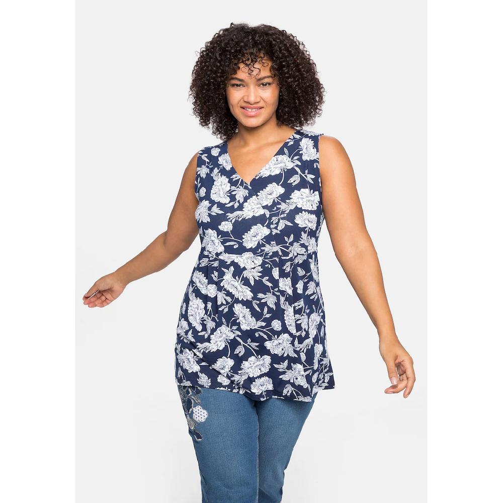 Sheego By Joe Browns Longtop »Große Größen« Mit Blumendruck Und Spitze Im Rücken