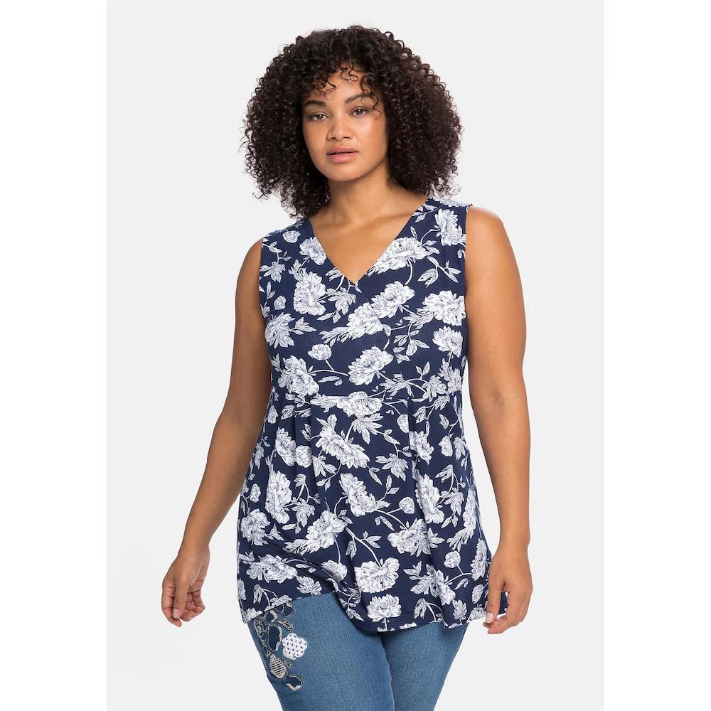 sheego by Joe Browns Longtop »Große Größen« mit Blumendruck und Spitze im Rücken