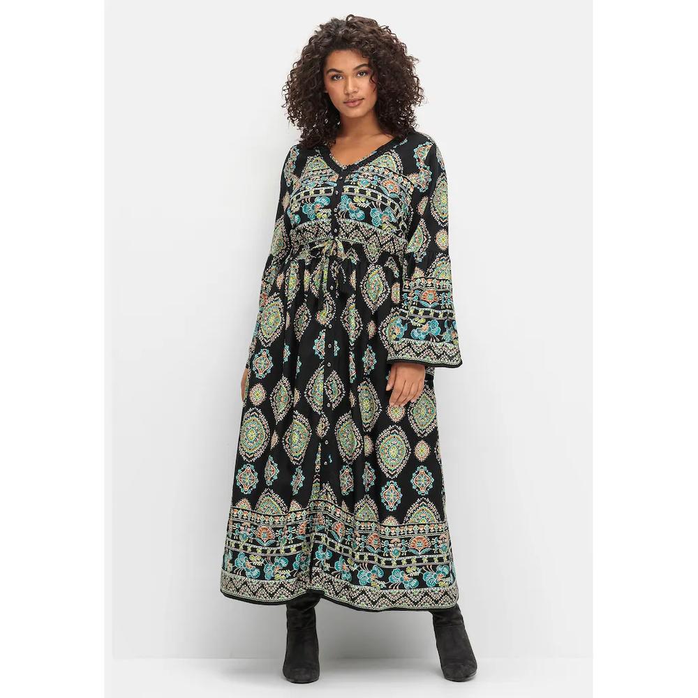 sheego by Joe Browns Maxikleid »Große Größen« im Boho-Stil mit Trompetenärmeln