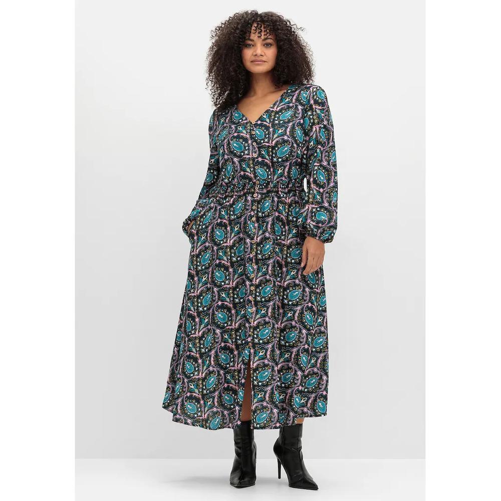 sheego by Joe Browns Maxikleid »Große Größen« mit Paisleyprint und Taillen-Smokbund