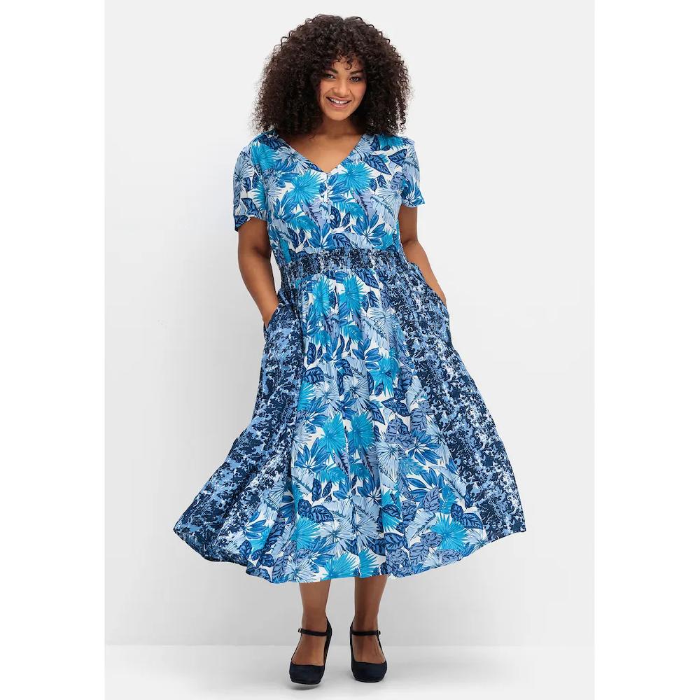 sheego by Joe Browns Sommerkleid »Große Größen« im Mustermix mit weitem Rock