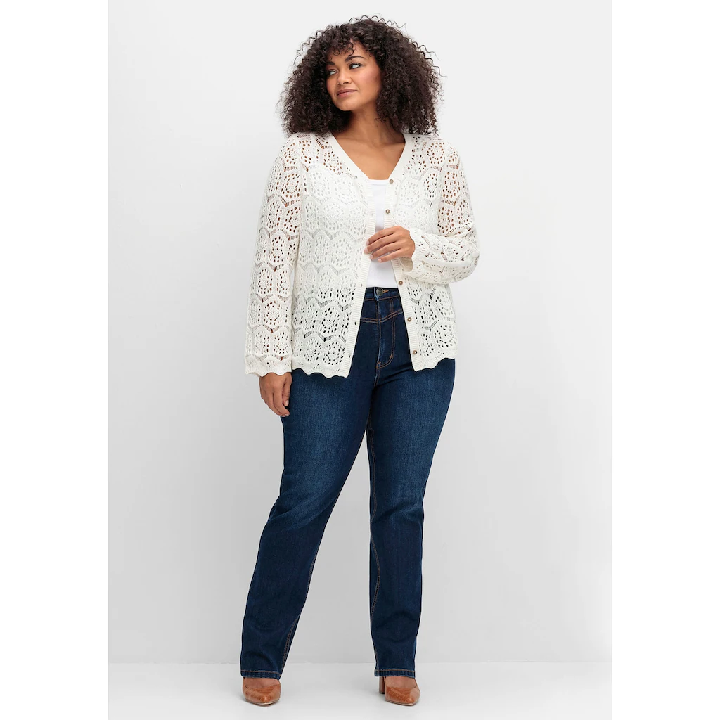 Sheego By Joe Browns Strickjacke »Große Größen« Aus Transparenter Häkelspitze