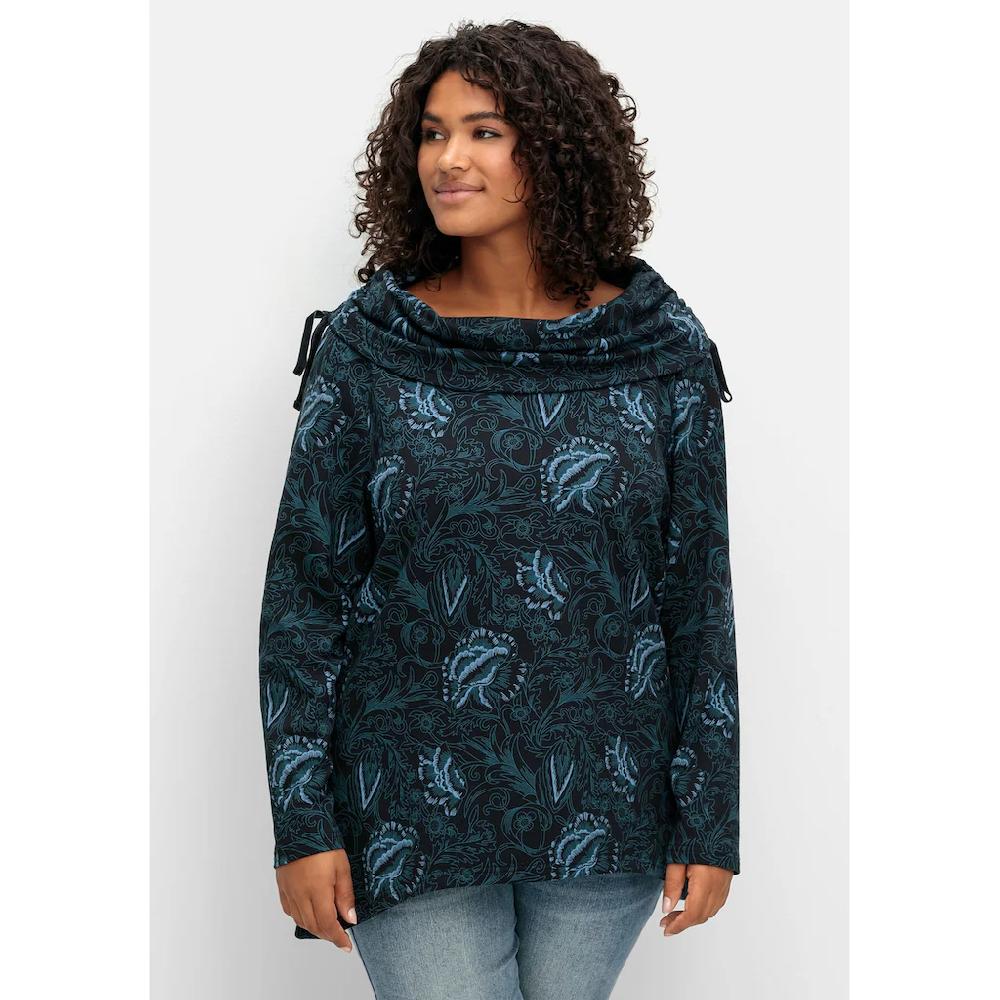 sheego by Joe Browns Sweatshirt »Große Größen« in Longform mit weitem Kragen