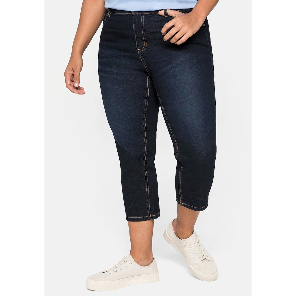 Sheego Caprijeans »Große Größen« aus Baumwoll-Stretch mit Kontrastnähten