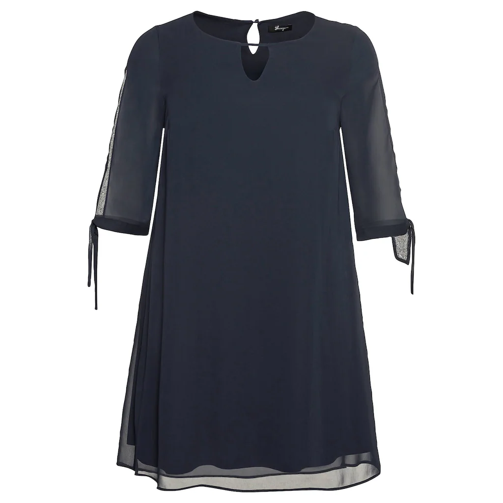 Sheego Chiffonkleid »Große Größen« Im Lagenlook Mit Geschlitztem Ärmel