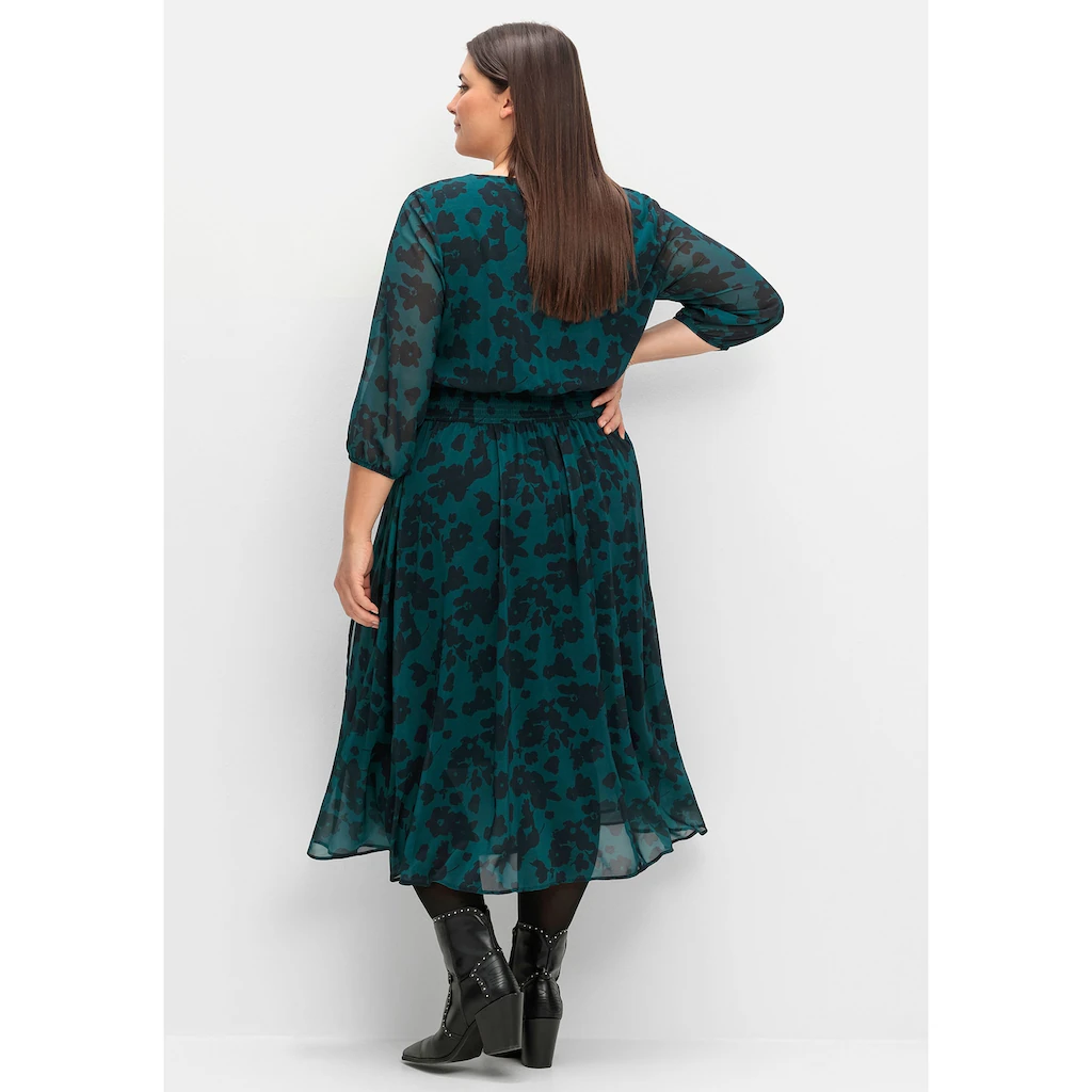 Sheego Chiffonkleid »Große Größen« In Wickeloptik Mit Alloverprint