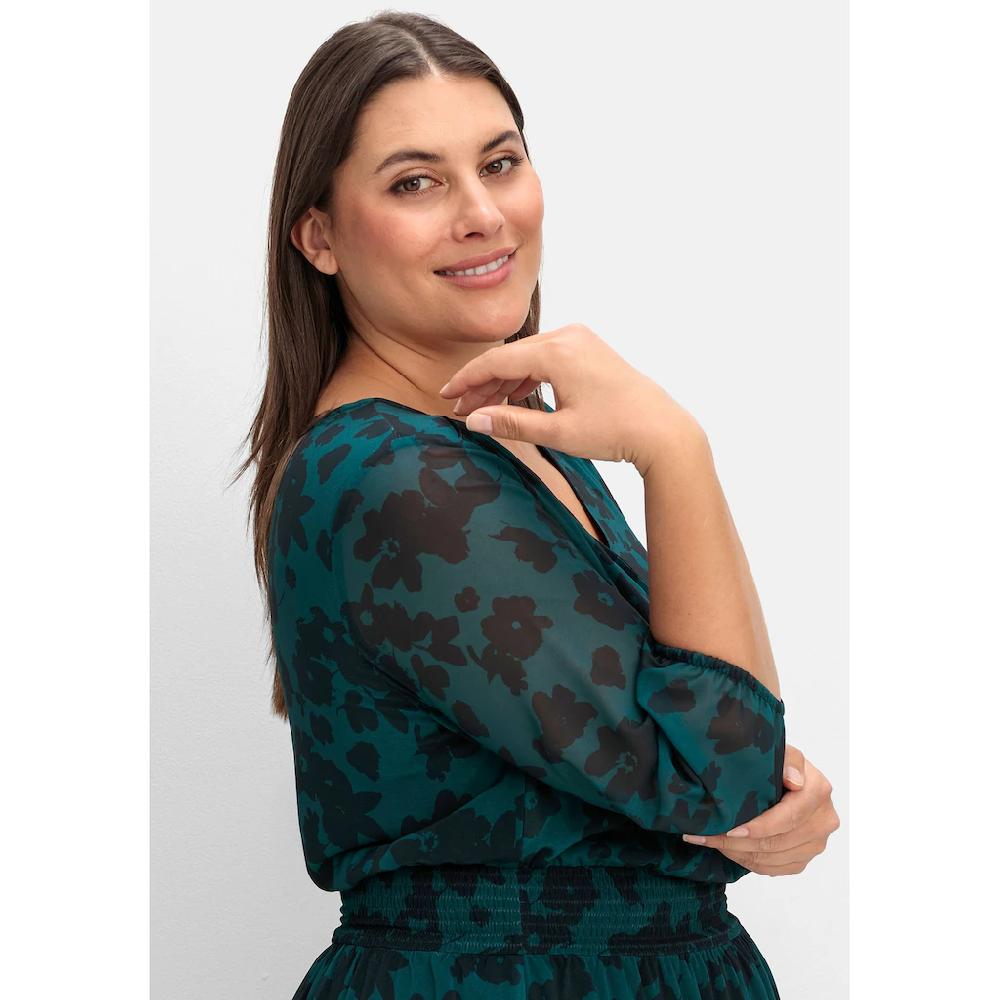 Sheego Chiffonkleid »Große Größen« In Wickeloptik Mit Alloverprint