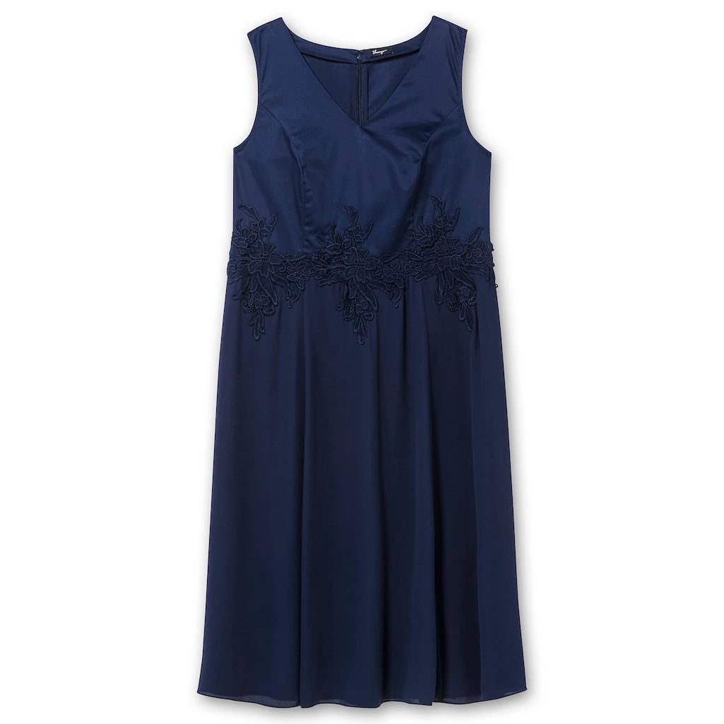 Sheego Cocktailkleid »Große Größen« Im Materialmix Mit Floraler Spitze