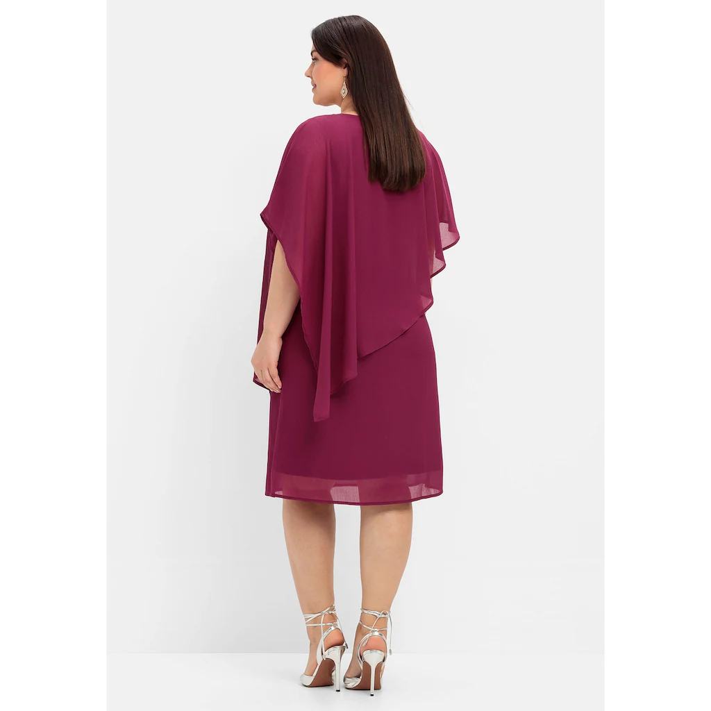 Sheego Cocktailkleid »Große Größen« Mit Asymetrischem Cape