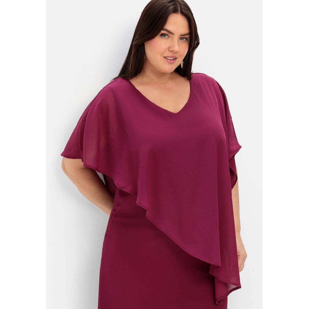 Sheego Cocktailkleid »Große Größen« Mit Asymetrischem Cape