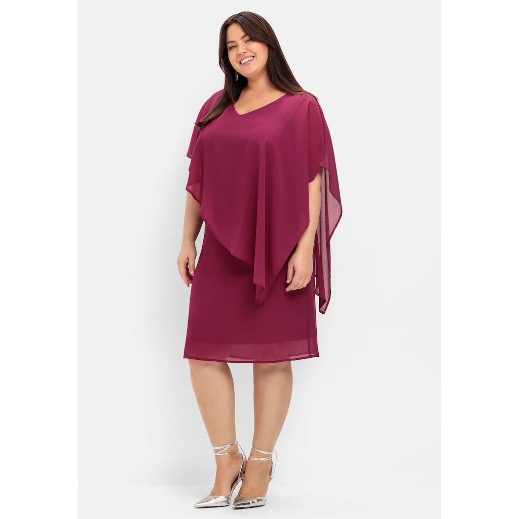 Sheego Cocktailkleid »Große Größen« mit asymetrischem Cape