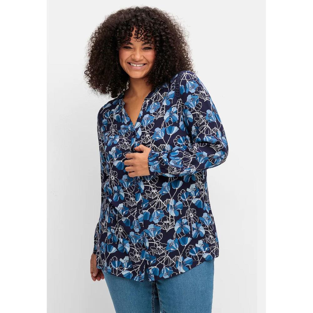 Sheego Druckbluse »Große Größen« mit Blütenprint und Spitzenborte