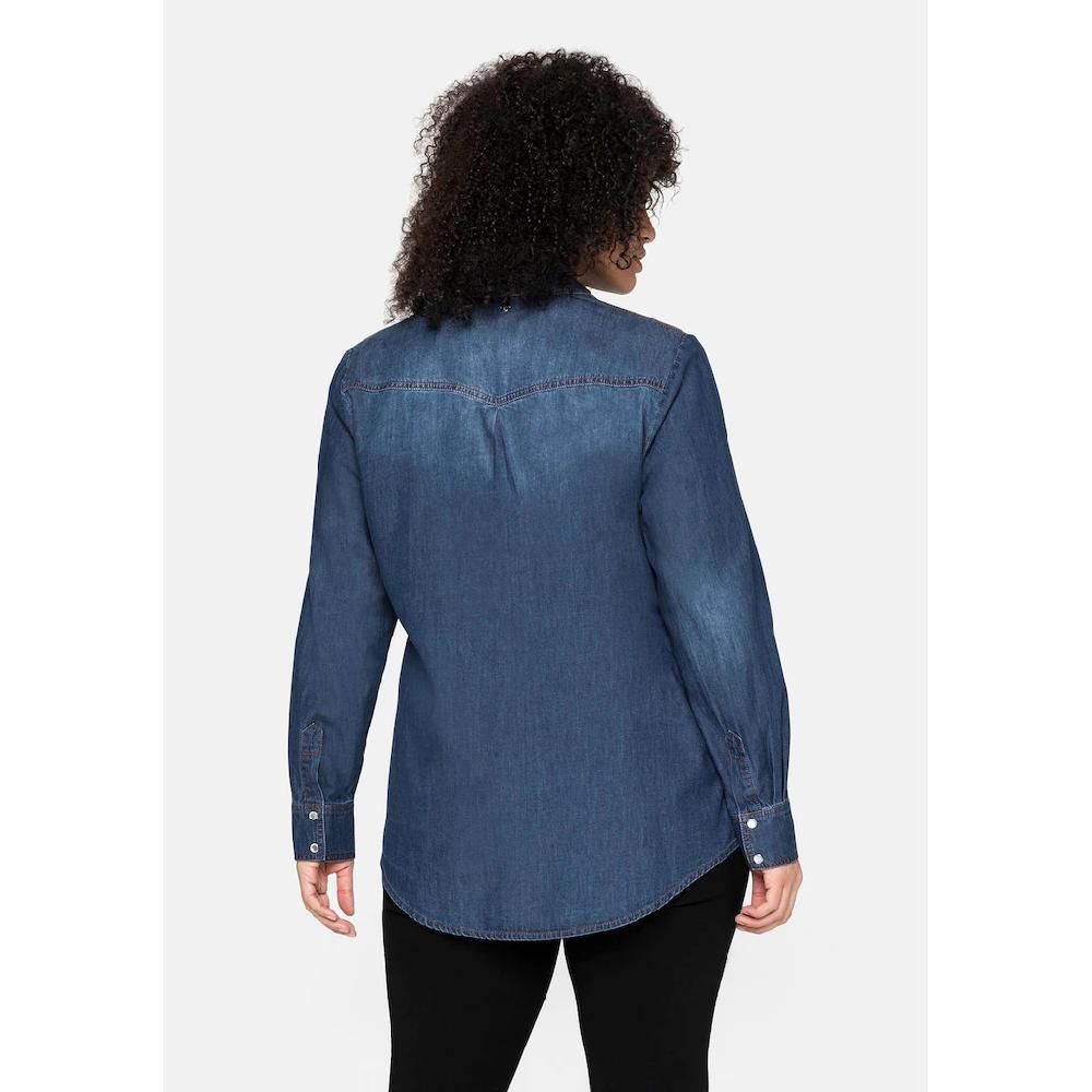 Sheego Jeansbluse »Große Größen« Mit Knopfleiste Und Brusttaschen