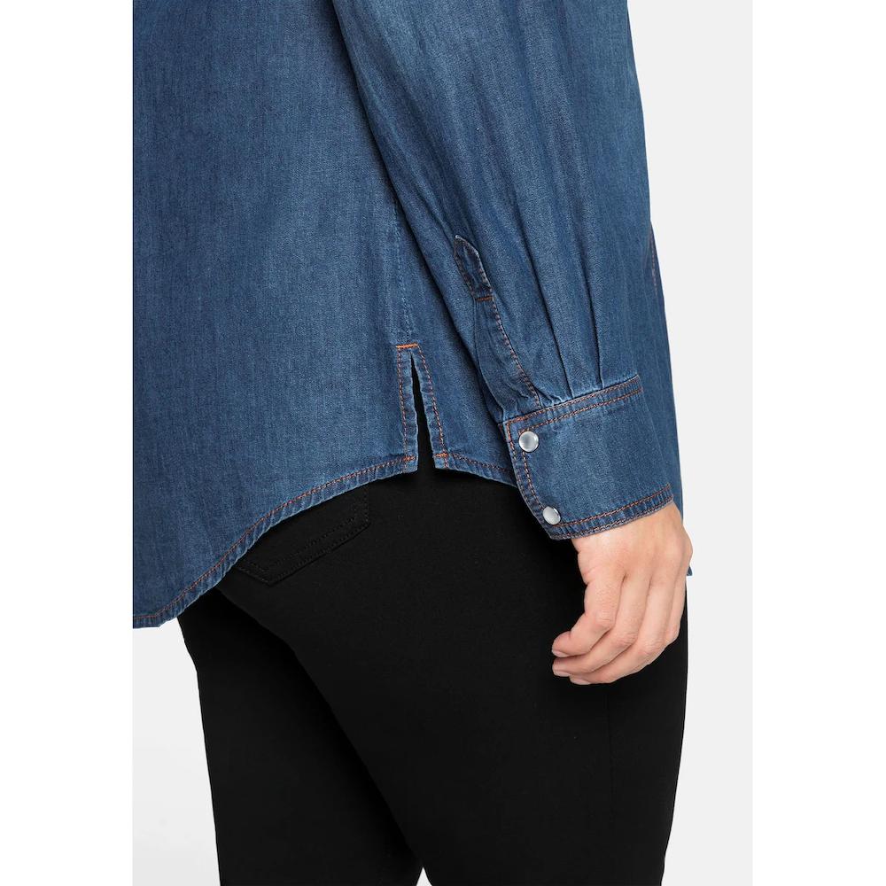 Sheego Jeansbluse »Große Größen« Mit Knopfleiste Und Brusttaschen