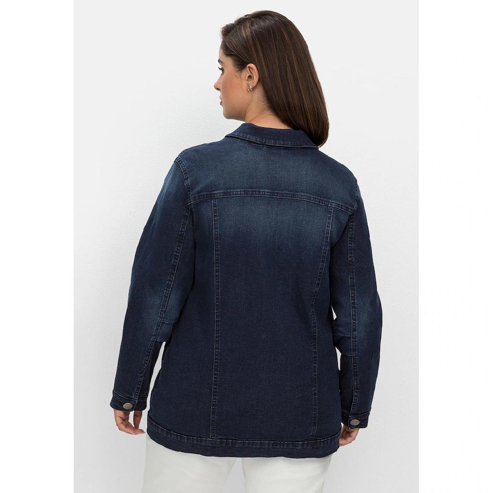 Sheego Jeansjacke »Große Größen« Ohne Kapuze In Längerer Taillierter Form