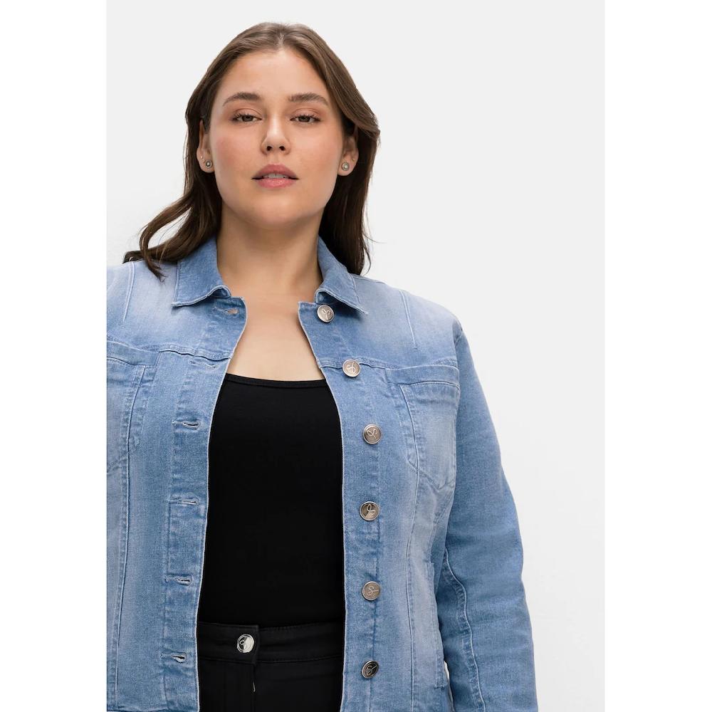 Sheego Jeansjacke »Große Größen« Ohne Kapuze In Modisch Kurzer Form