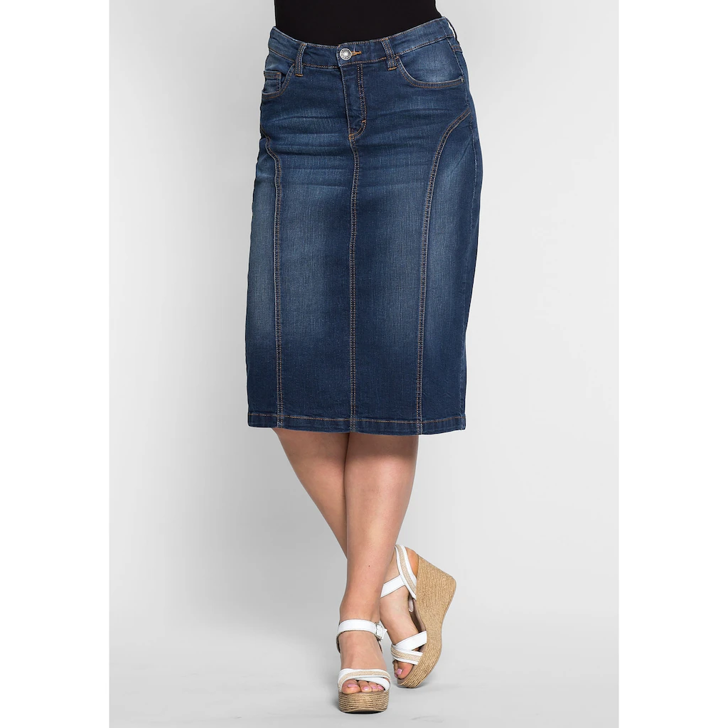 Sheego Jeansrock »Große Größen« Used Effekte Jedes Teil Ein Unikat