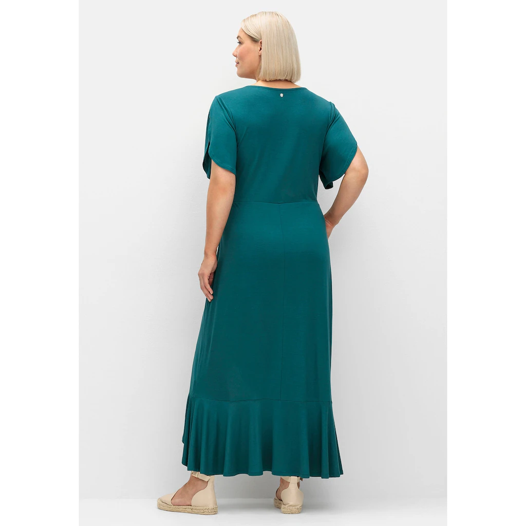 Sheego Jerseykleid »Große Größen« In Wickeloptik Mit Volantrock