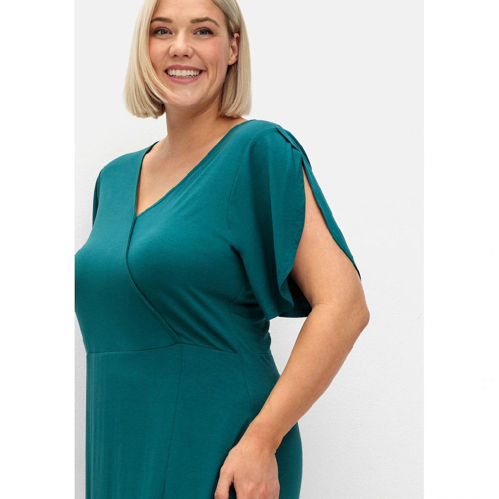 Sheego Jerseykleid »Große Größen« In Wickeloptik Mit Volantrock