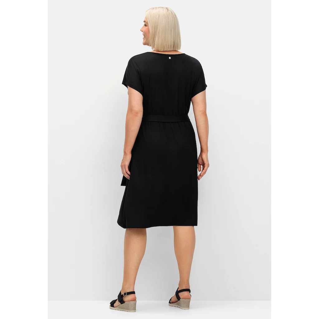 Sheego Jerseykleid »Große Größen« In Wickeloptik Mit Taillen-Bindeband