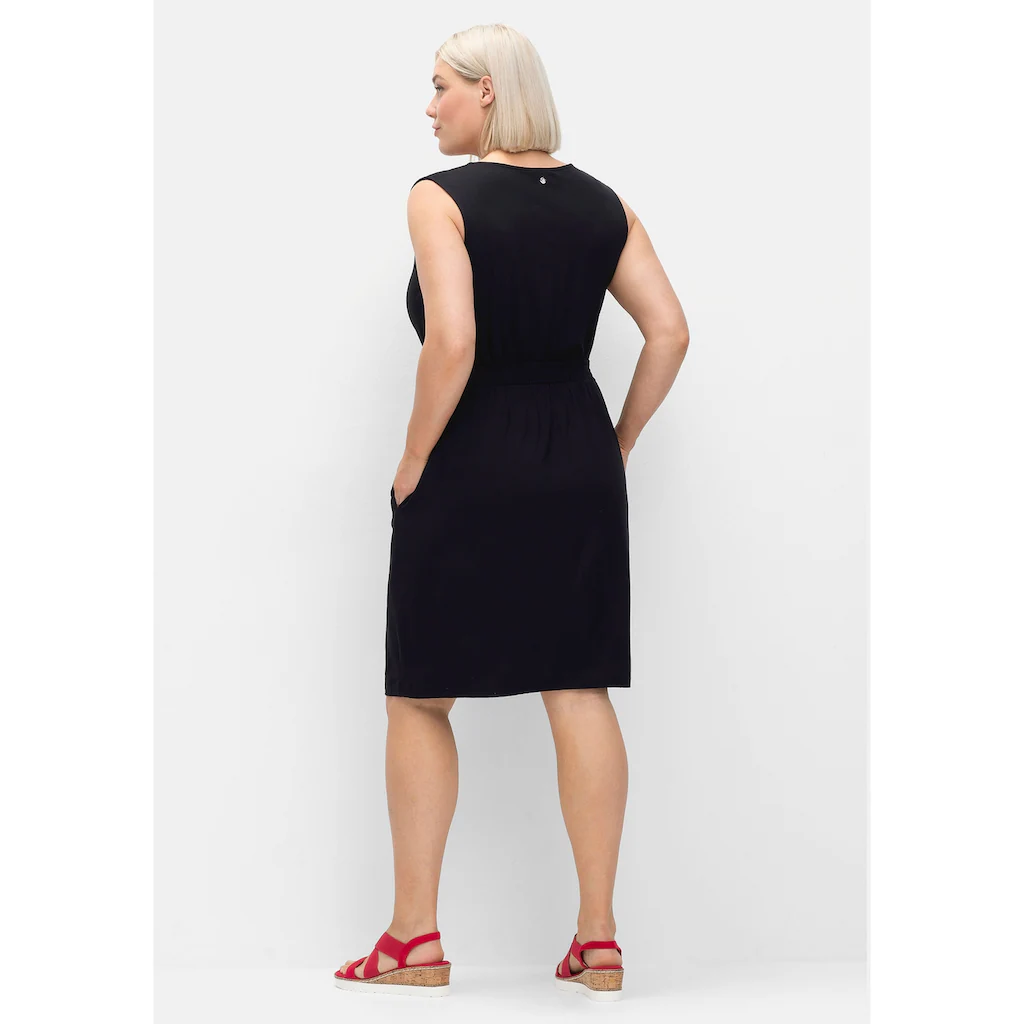 Sheego Jerseykleid »Große Größen« In Wickeloptik Mit Gesmokten Details
