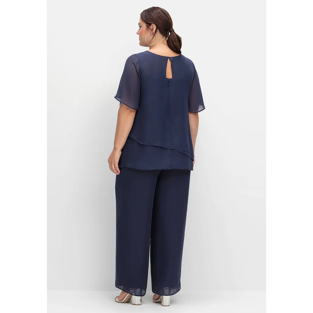 Sheego Jumpsuit »Große Größen« Im Lagenlook Mit Weitem Bein