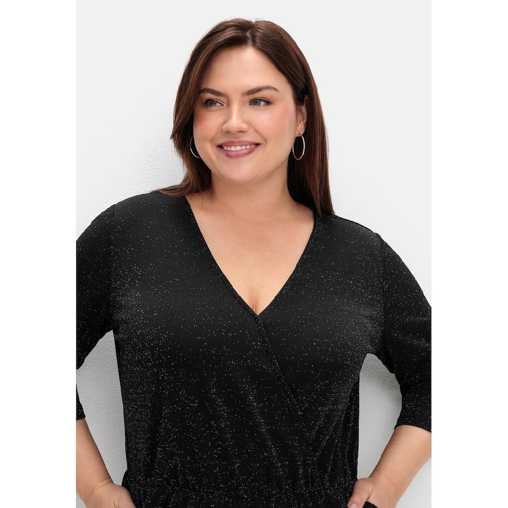 Sheego Jumpsuit »Große Größen« In Wickeloptik Mit Glitzergarn