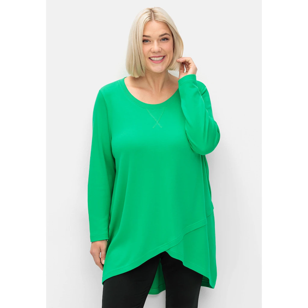 Sheego Longshirt »Große Größen« in Wickeloptik in leichter A-Linie