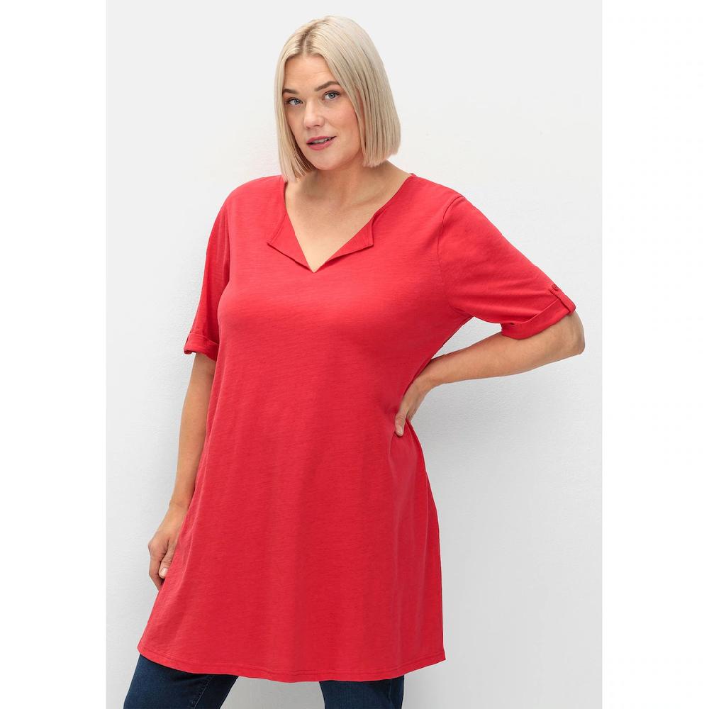 Sheego Longshirt »Große Größen« mit geschlitztem Ausschnitt