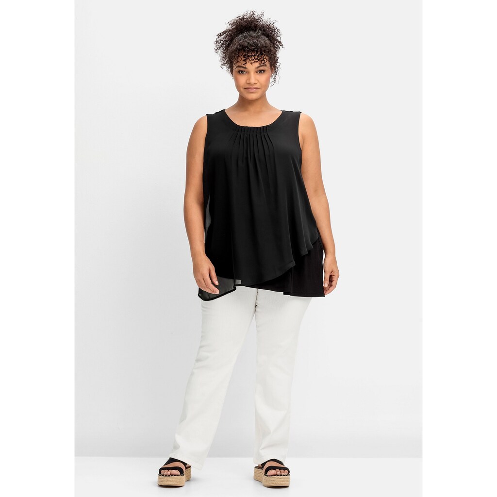 Sheego Longtop »Große Größen« Mit Chiffon Und Blickdichtem Jersey