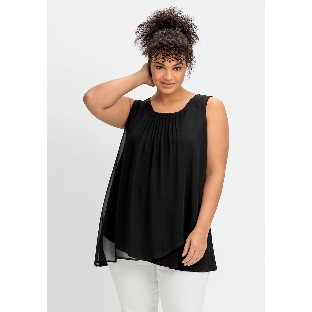 Sheego Longtop »Große Größen« mit Chiffon und blickdichtem Jersey