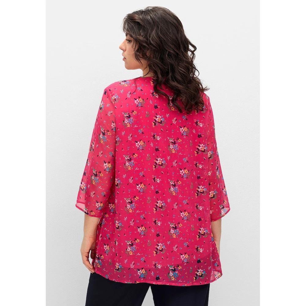 Sheego Longtunika »Große Größen« Im Lagenlook Mit Blumenprint