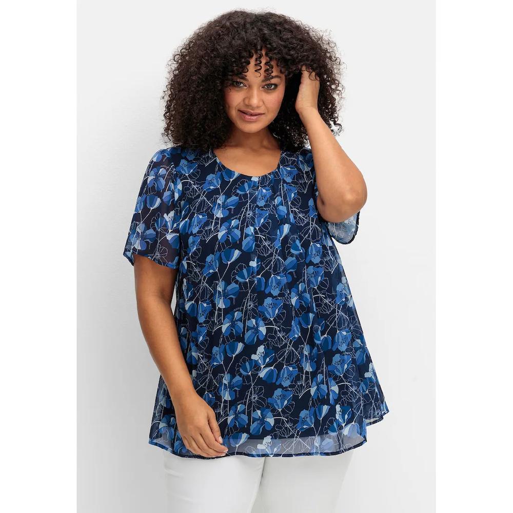 Sheego Longtunika »Große Größen« im Lagenlook mit Blütenprint