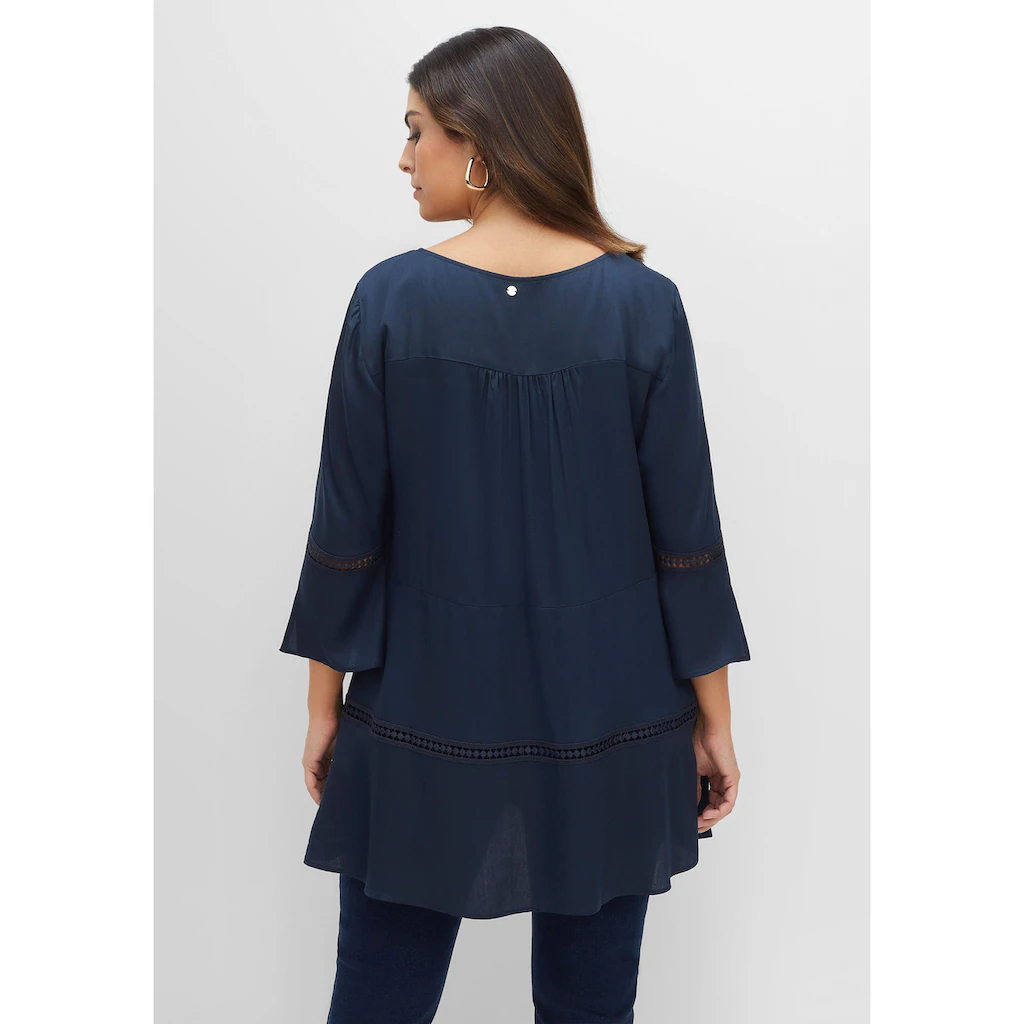 Sheego Longtunika »Große Größen« In A-Linie Mit Lochmusterdetails