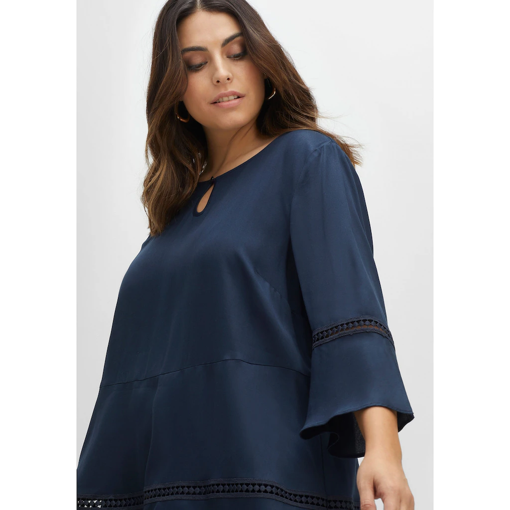 Sheego Longtunika »Große Größen« In A-Linie Mit Lochmusterdetails