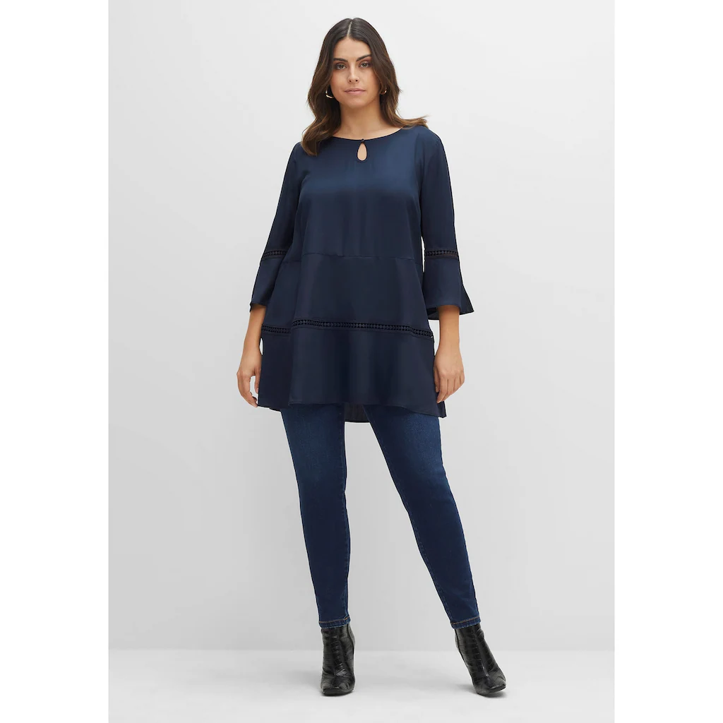 Sheego Longtunika »Große Größen« In A-Linie Mit Lochmusterdetails