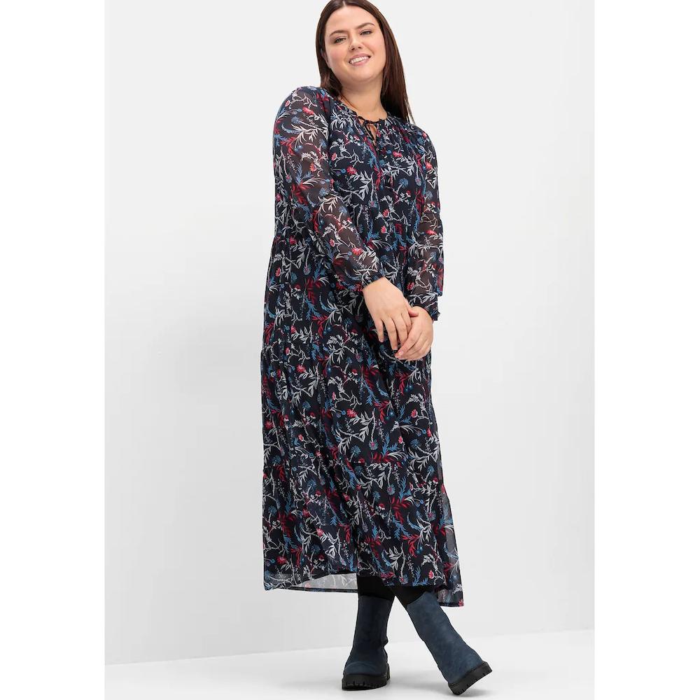 Sheego Maxikleid »Große Größen« Aus Chiffon Mit Blickdichtem Futter