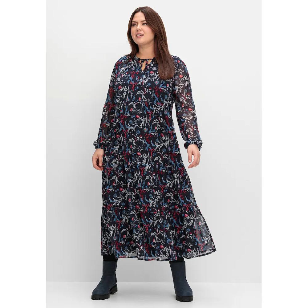 Sheego Maxikleid »Große Größen« aus Chiffon mit blickdichtem Futter