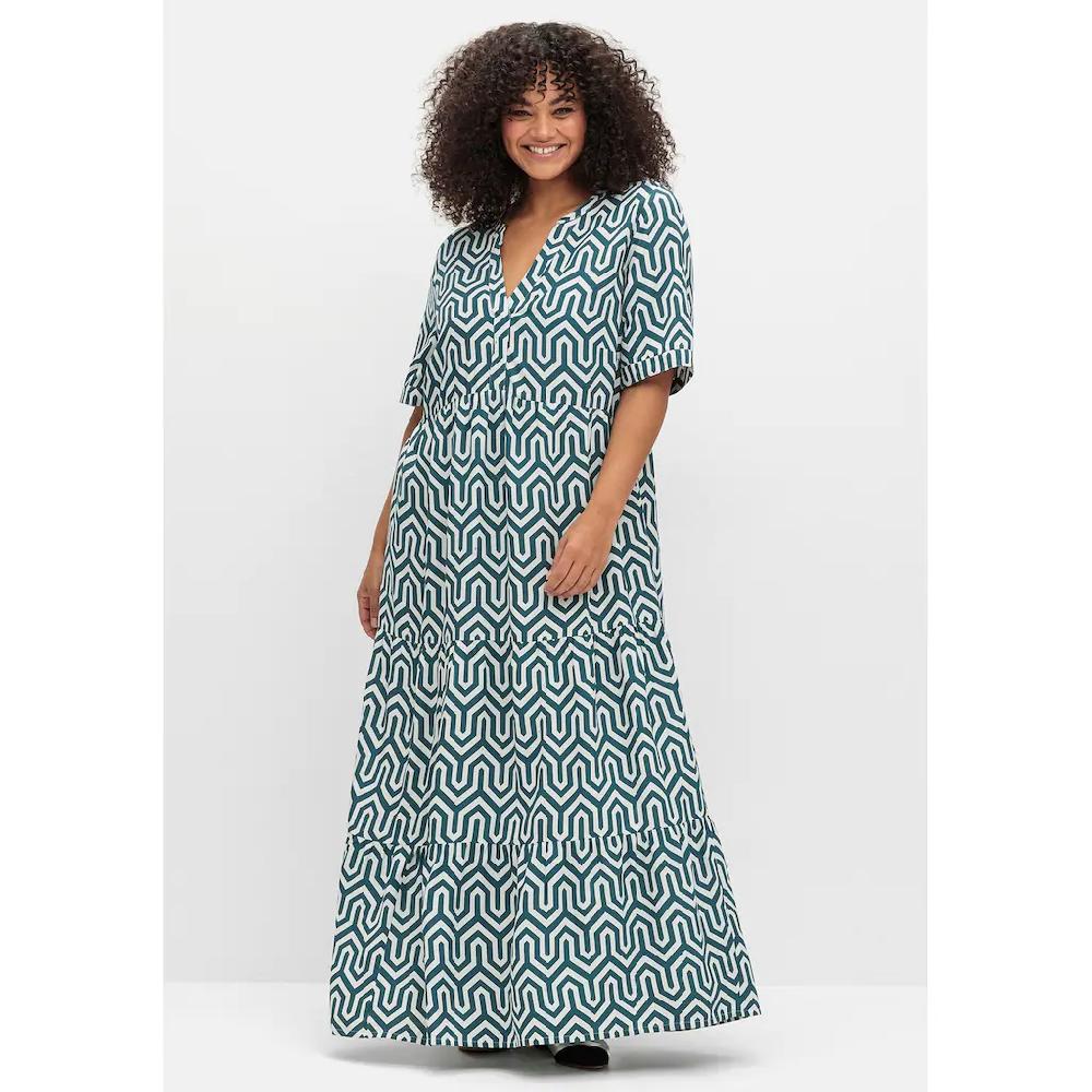 Sheego Maxikleid »Große Größen« mit grafischem Alloverprint
