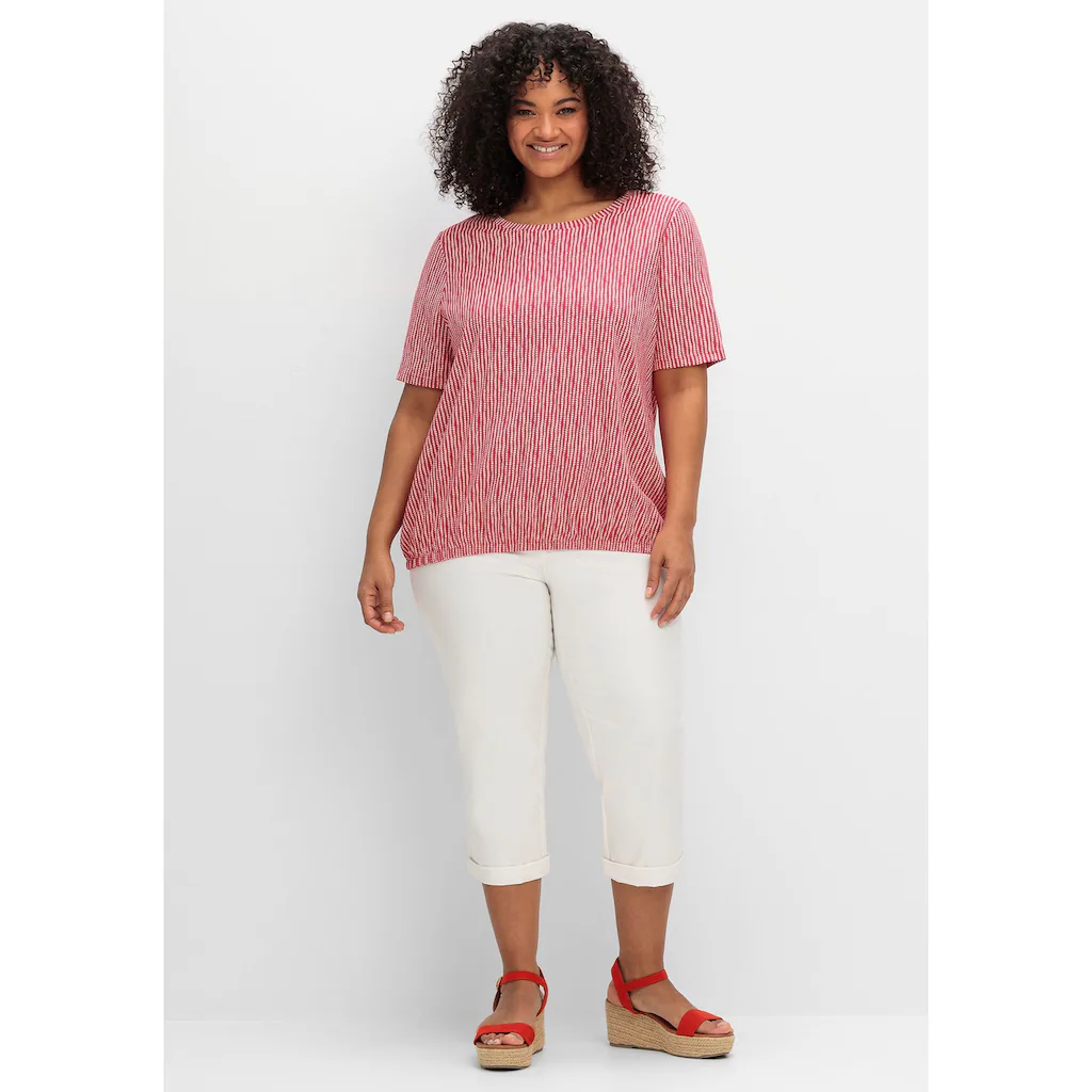 Sheego Rundhalsshirt »Große Größen« Mit Minimal-Druck Und Gummizugbund