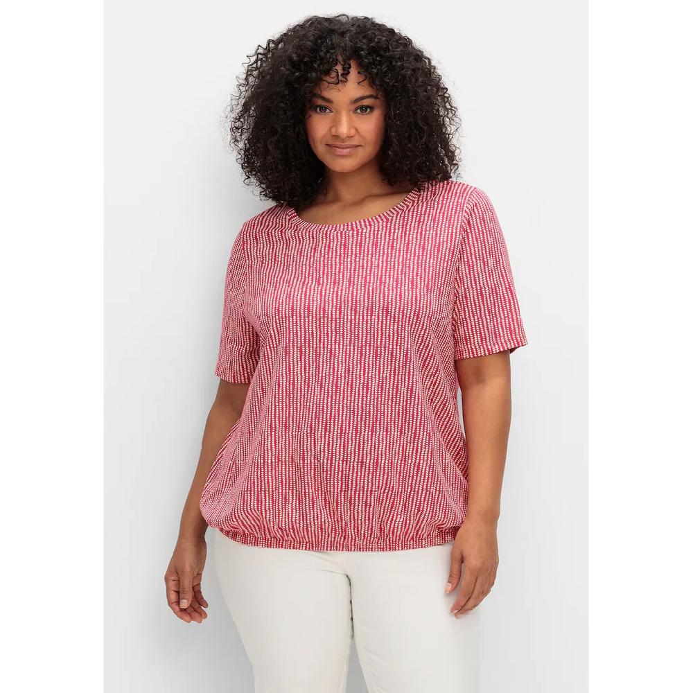 Sheego Rundhalsshirt »Große Größen« mit Minimal-Druck und Gummizugbund