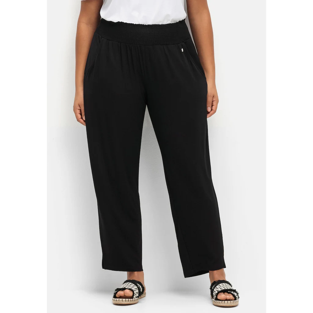 Sheego Schlupfhose »Große Größen« Mit Breitem Smokbund Und Blumendruck