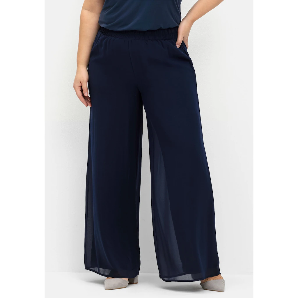 Sheego Schlupfhose »Große Größen« Mit Chiffon Im Lagenlook Gefüttert